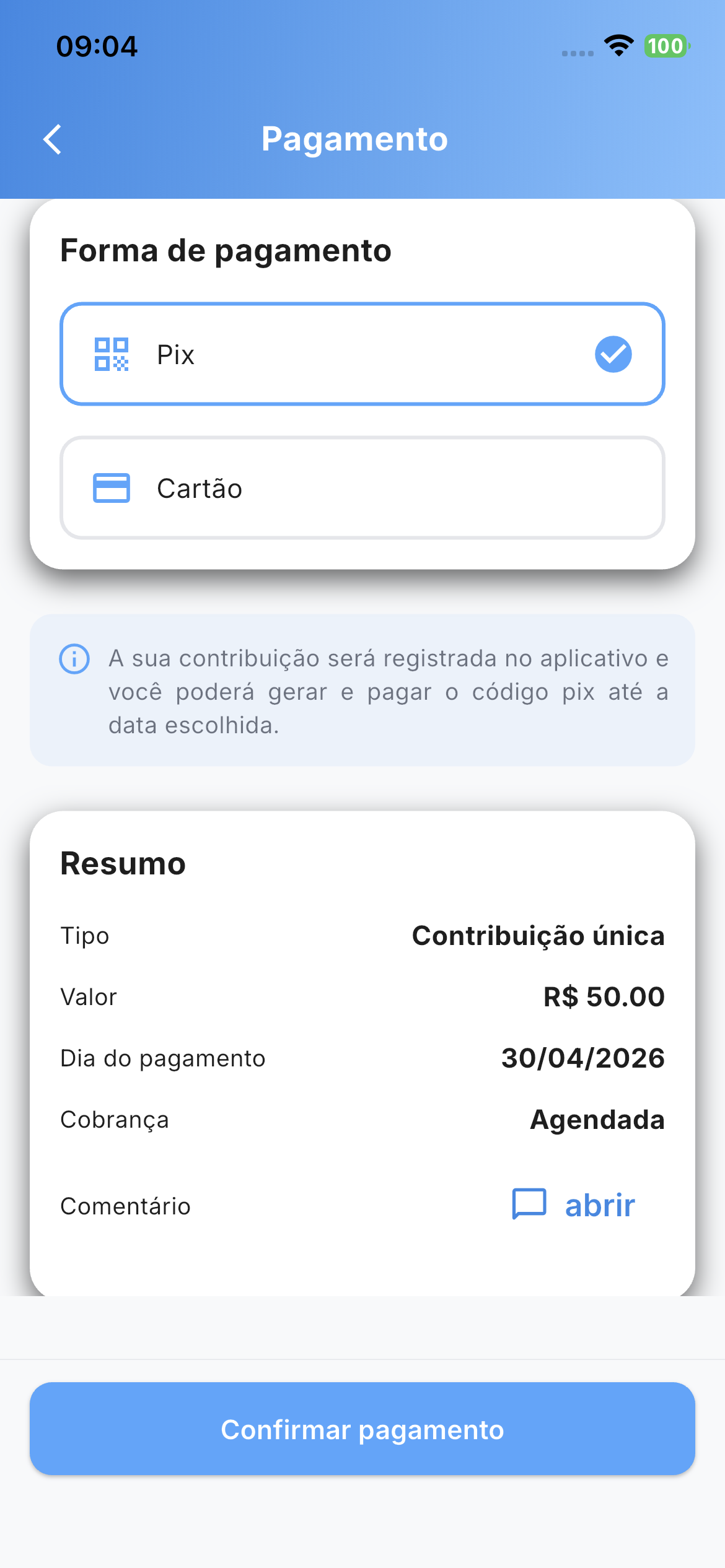 Fluxo protegido de pagamento no aplicativo