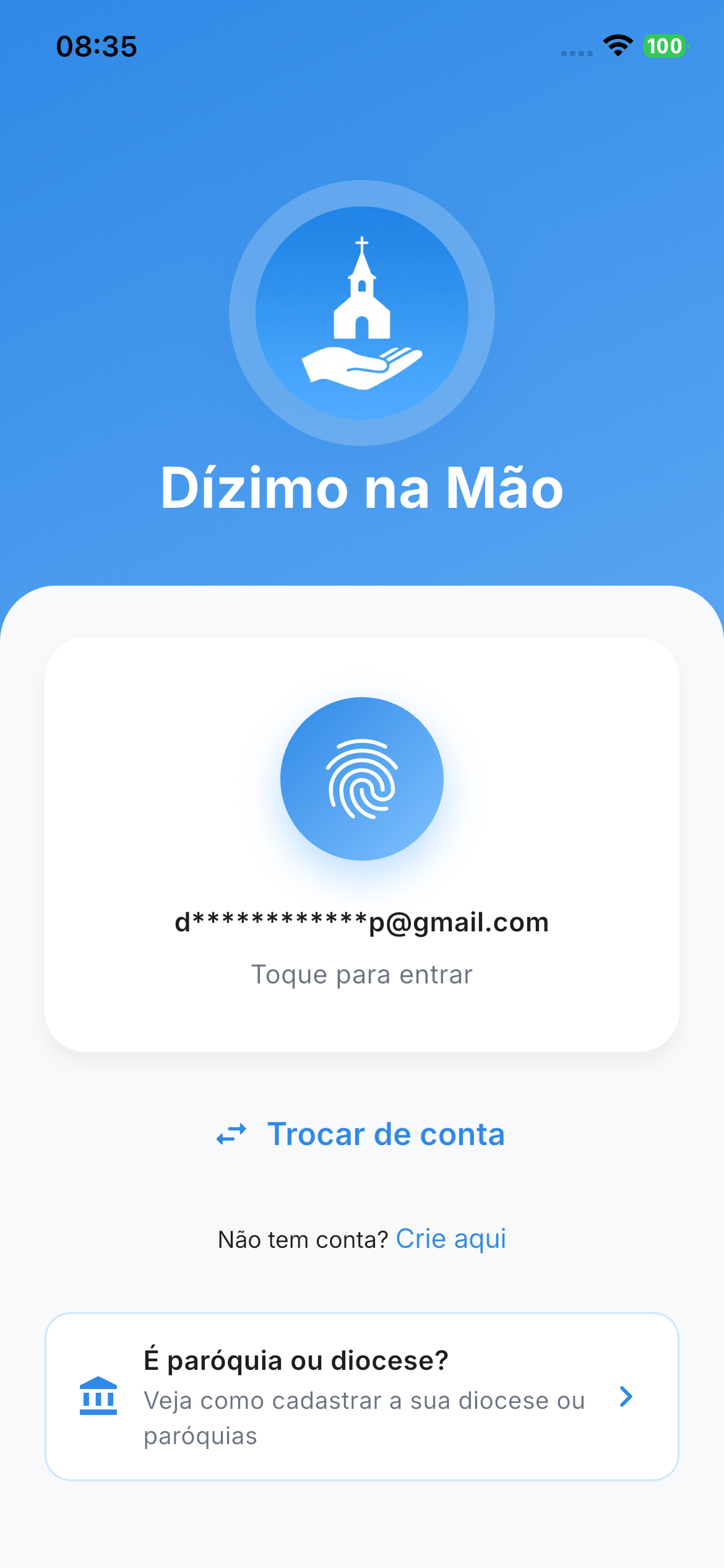 Acesso seguro com biometria no aplicativo